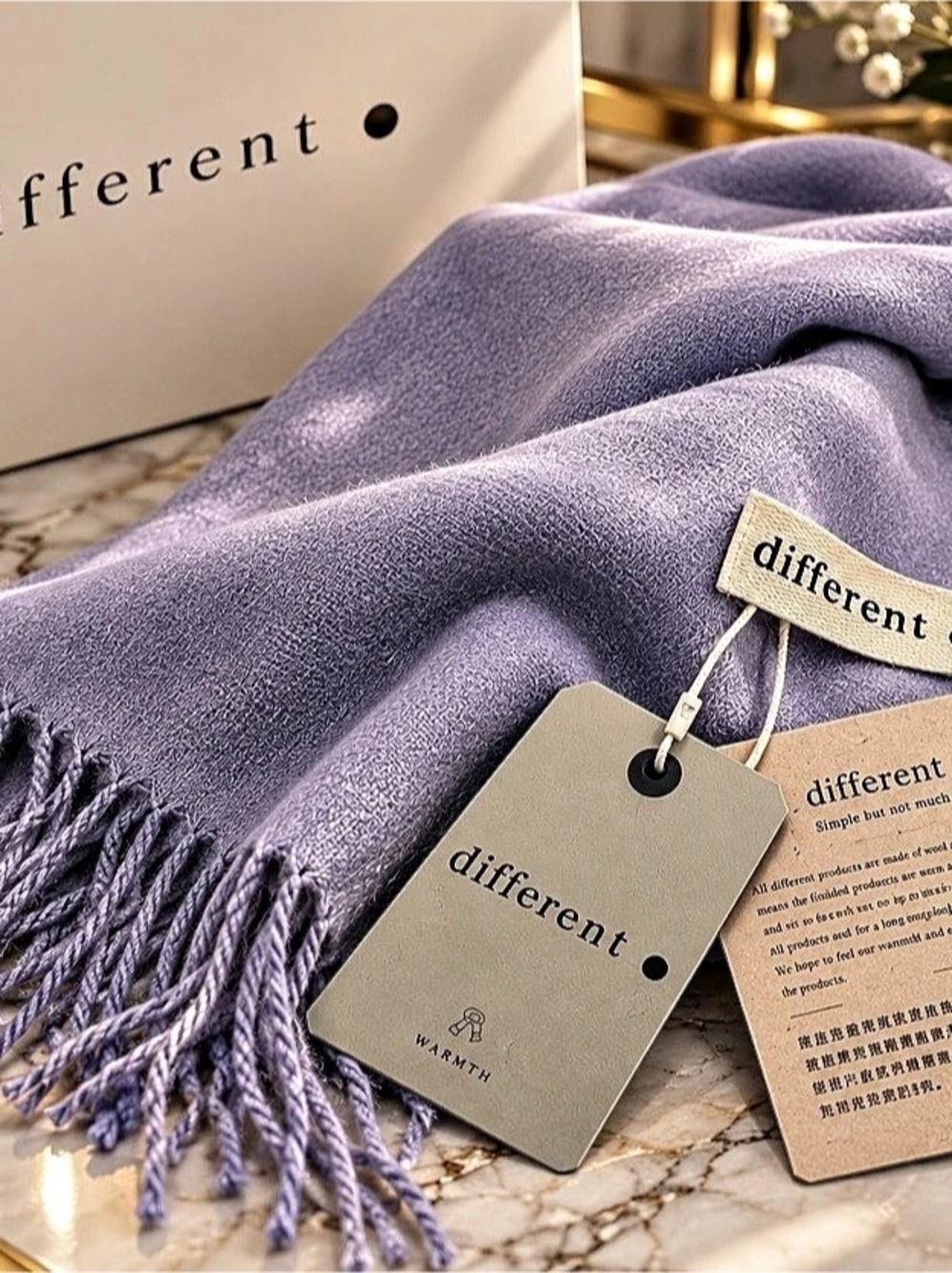 different Purple Fringed Scarf